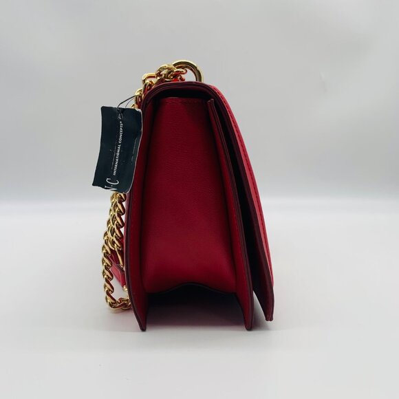 I.N.C. International Concepts Red Pepper Chevron Ajae Flap Convertible Crossbody - Picture 4 of 11
